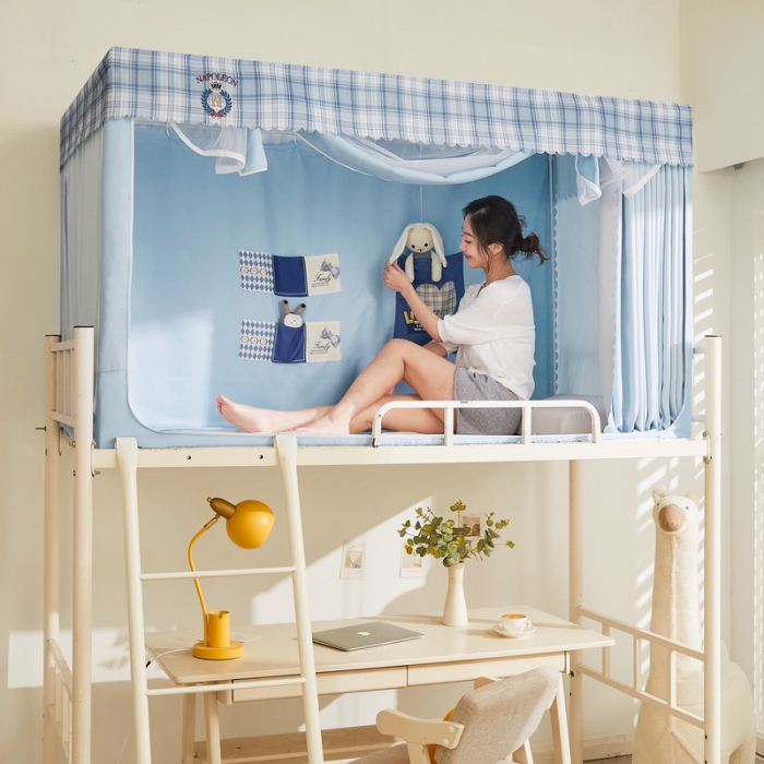 91家纺网 家纺一手货源 找家纺 （总）卓尔居 2025新款强遮光三开纯色床帘蚊帐