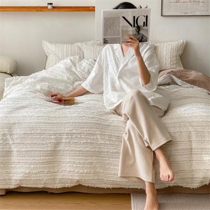 91家纺网 家纺一手货源 找家纺 （总）初拾 2022新款文艺风特定面料全棉剪花镶绳——情书