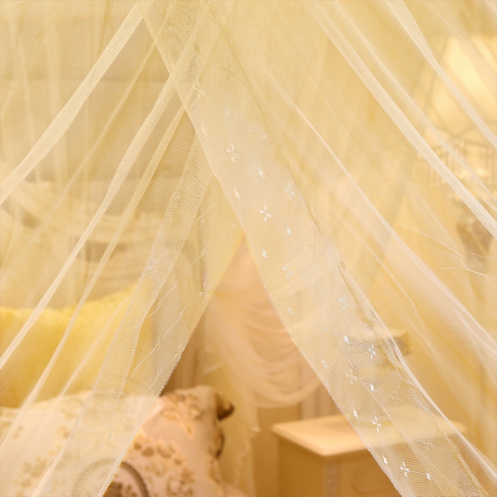 91家纺网 家纺一手货源 找家纺 冉美家纺 2022新款宫廷蚊帐-花思梦系列 米黄