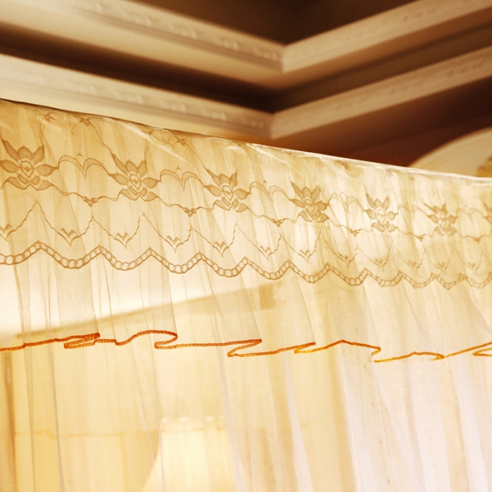 91家纺网 家纺一手货源 找家纺 冉美家纺 2022新款宫廷蚊帐-花思梦系列 米黄