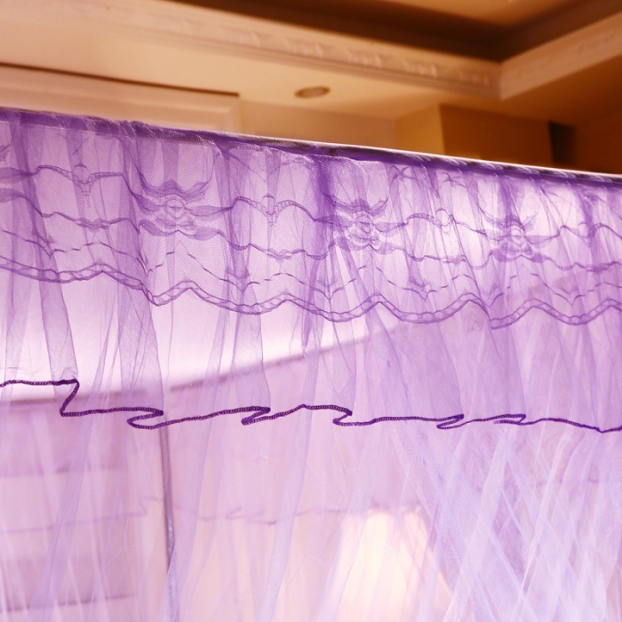 91家纺网 家纺一手货源 找家纺 冉美家纺 2022新款宫廷蚊帐-花思梦系列 紫色