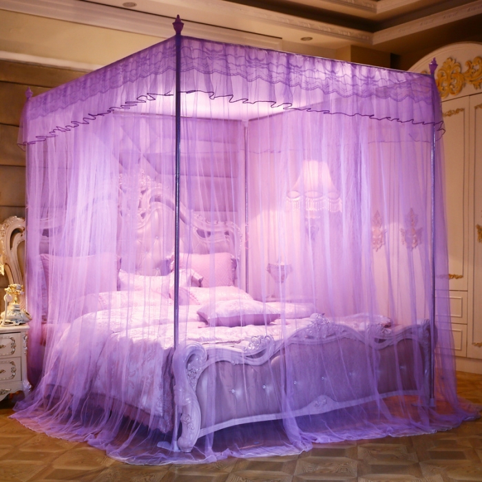 91家纺网 家纺一手货源 找家纺 冉美家纺 2022新款宫廷蚊帐-花思梦系列 紫色