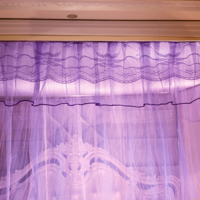 91家纺网 家纺一手货源 找家纺 冉美家纺 2022新款宫廷蚊帐-花思梦系列 紫色