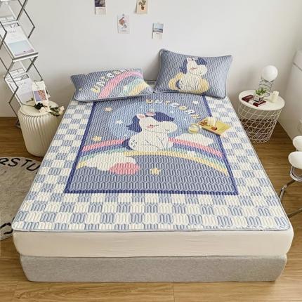 91家纺网 家纺一手货源 找家纺 （总）佰亿莱 2024新款数码印花大版乳胶软凉席三件套