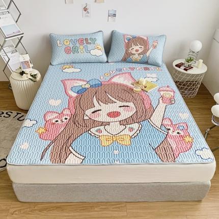 91家纺网 家纺一手货源 找家纺 （总）佰亿莱 2024新款数码印花大版乳胶软凉席三件套