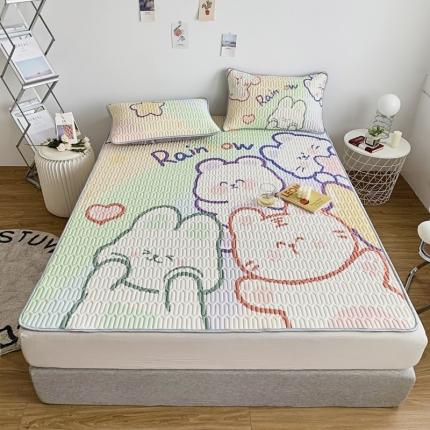 91家纺网 家纺一手货源 找家纺 （总）佰亿莱 2024新款数码印花大版乳胶软凉席三件套