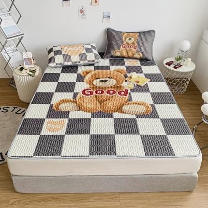 91家纺网 家纺一手货源 找家纺 佰亿莱 2024新款数码印花大版乳胶软凉席三件套 早上好