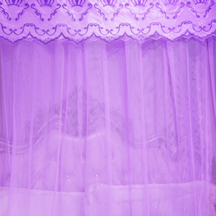 91家纺网 家纺一手货源 找家纺 冉美家纺 2022新款宫廷蚊帐-幻彩系列 紫色