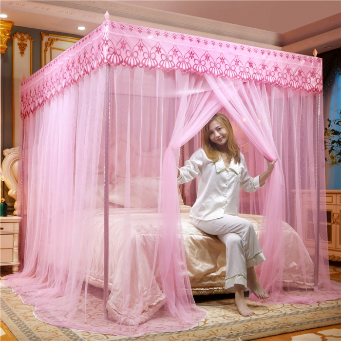 91家纺网 家纺一手货源 找家纺 冉美家纺 2022新款宫廷蚊帐-恋情系列 粉色