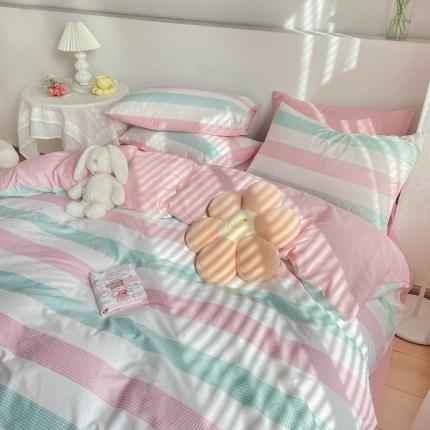 91家纺网 家纺一手货源 找家纺 凌鼎 2025新款40支13372全棉印花四件套 可欣粉