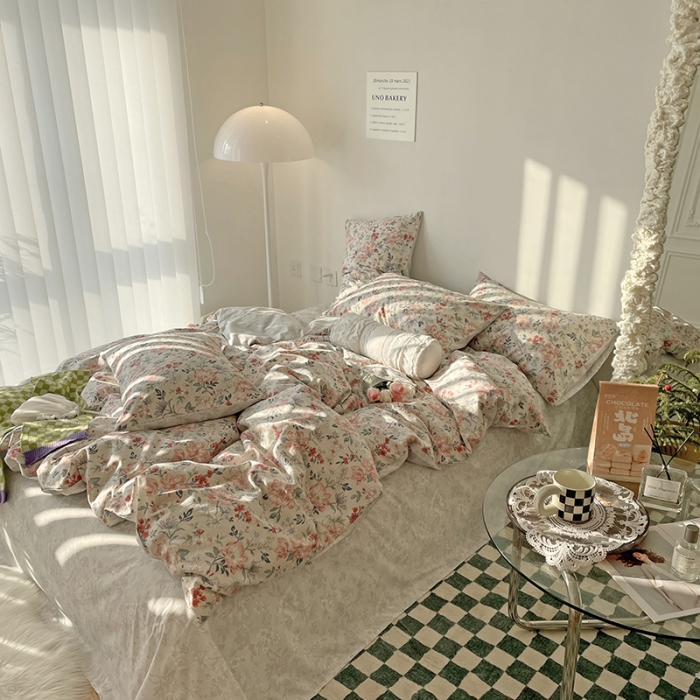 91家纺网 家纺一手货源 找家纺 2022 新款简单款全棉四件套 花倾城