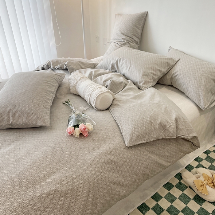 91家纺网 家纺一手货源 找家纺 2022 新款简单款全棉四件套 回形针