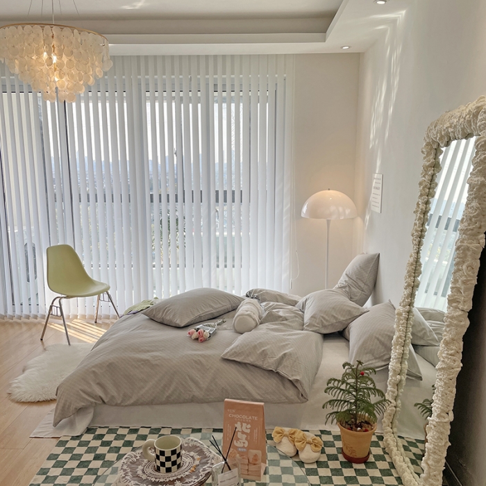 91家纺网 家纺一手货源 找家纺 2022 新款简单款全棉四件套 回形针