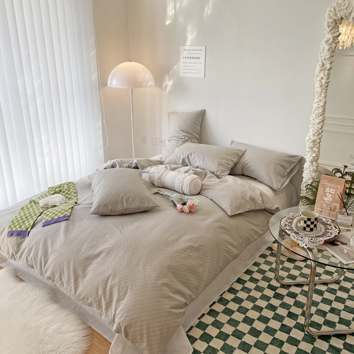 91家纺网 家纺一手货源 找家纺 2022 新款简单款全棉四件套 回形针