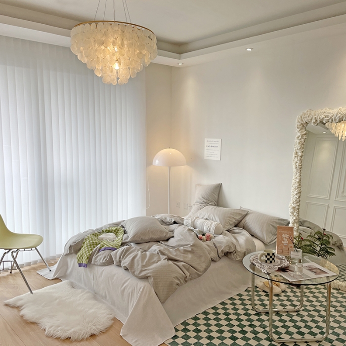 91家纺网 家纺一手货源 找家纺 2022 新款简单款全棉四件套 回形针