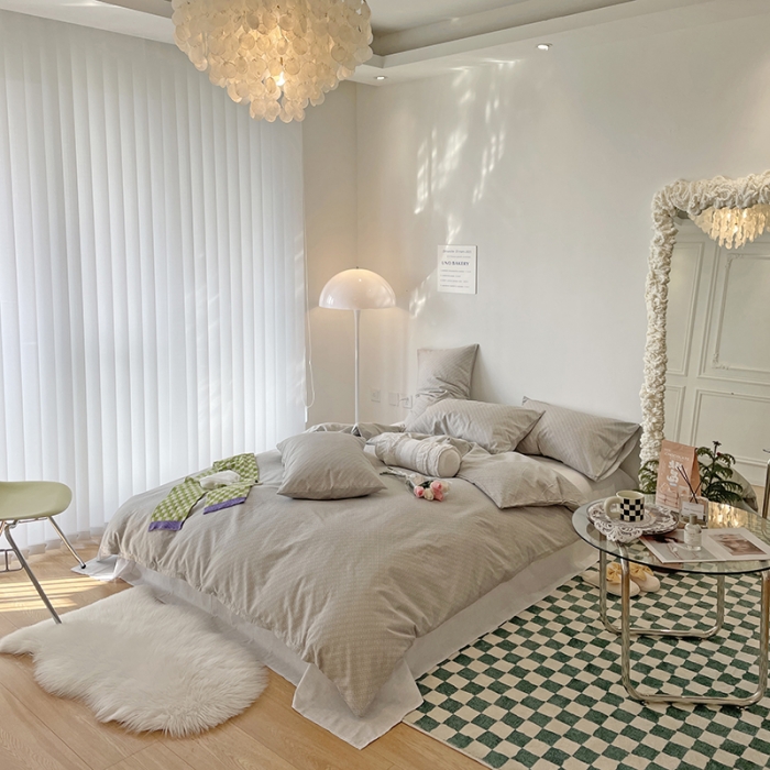 91家纺网 家纺一手货源 找家纺 2022 新款简单款全棉四件套 回形针