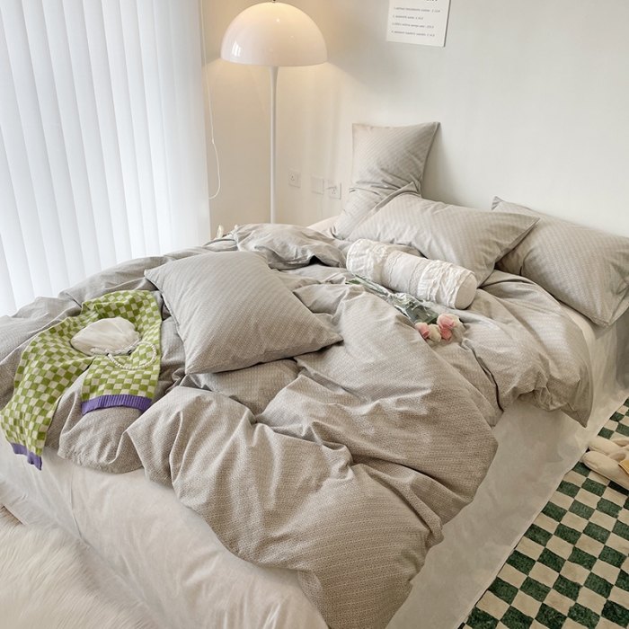 91家纺网 家纺一手货源 找家纺 2022 新款简单款全棉四件套 回形针