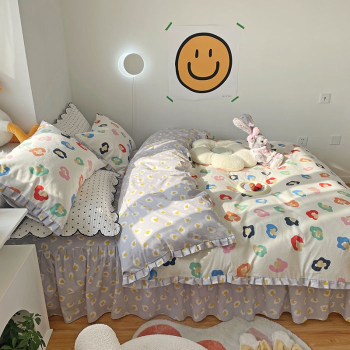 91家纺网 家纺一手货源 找家纺 千朵 2022年新款床裙款床单款全棉四件套