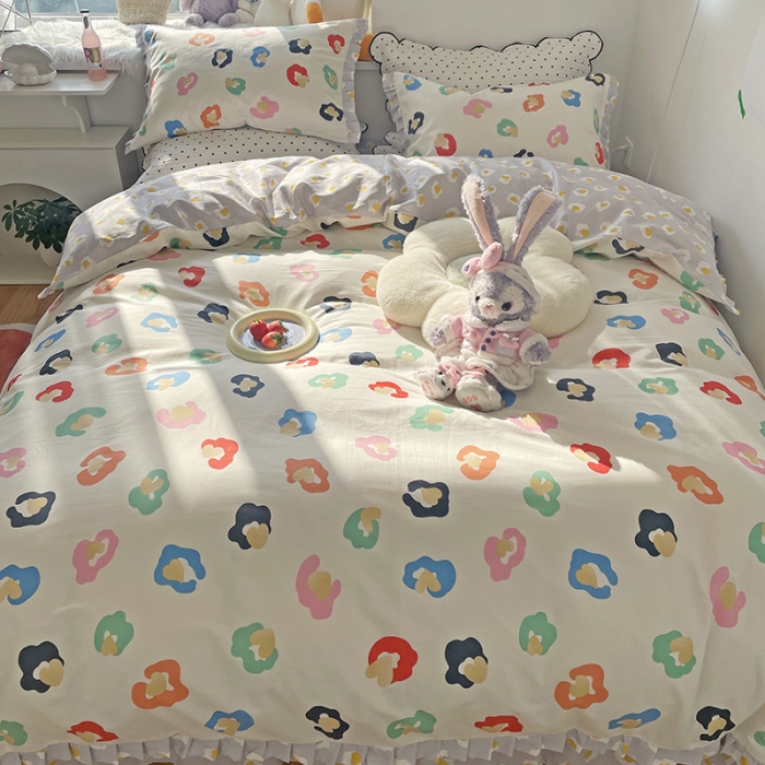 91家纺网 家纺一手货源 找家纺 千朵 2022年新款床裙款床单款全棉四件套