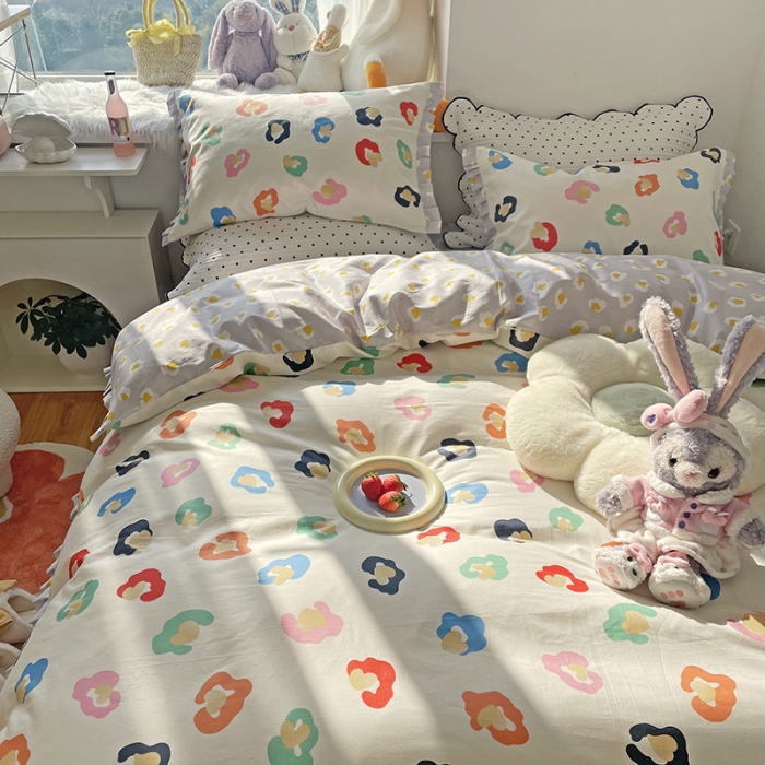 91家纺网 家纺一手货源 找家纺 千朵 2022年新款床裙款床单款全棉四件套