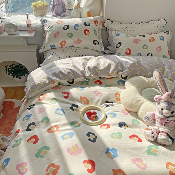 91家纺网 家纺一手货源 找家纺 千朵 2022年新款床裙款床单款全棉四件套