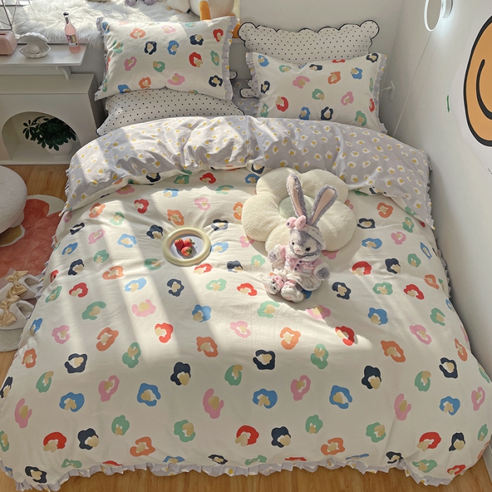 91家纺网 家纺一手货源 找家纺 千朵 2022年新款床裙款床单款全棉四件套