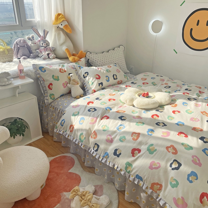 91家纺网 家纺一手货源 找家纺 千朵 2022年新款床裙款床单款全棉四件套