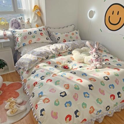 千朵 2022年新款床裙款床单款全棉四件套