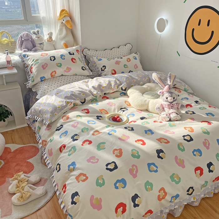 91家纺网 家纺一手货源 找家纺 千朵 2022年新款床裙款床单款全棉四件套