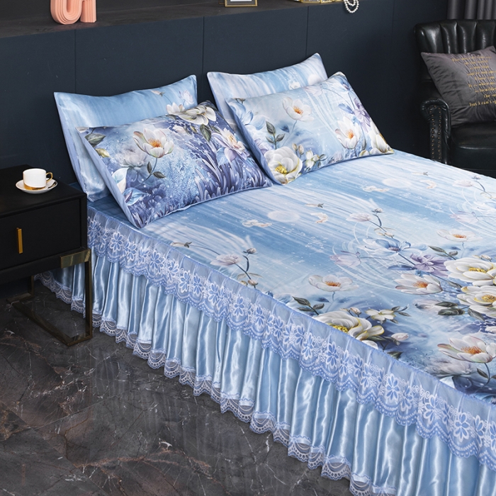 91家纺网 家纺一手货源 找家纺 （总）优姿家纺 2024新款冰丝凉席床裙款