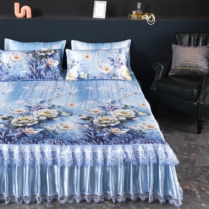 91家纺网 家纺一手货源 找家纺 （总）优姿家纺 2024新款冰丝凉席床裙款