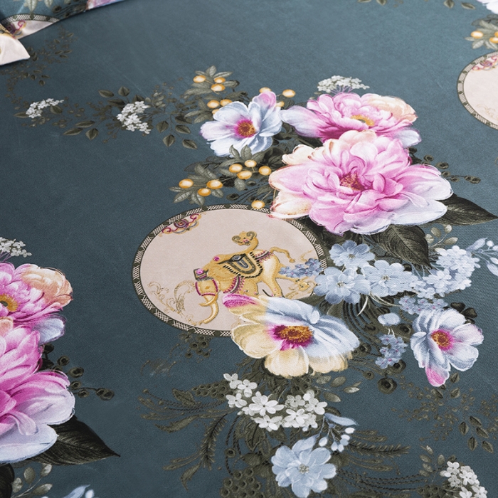 91家纺网 家纺一手货源 找家纺 优姿家纺 2024新款冰丝凉席床裙款 爱的花海