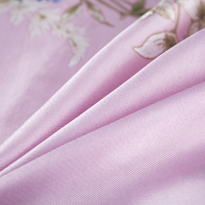 91家纺网 家纺一手货源 找家纺 优姿家纺 2024新款冰丝凉席床裙款 春色满园粉