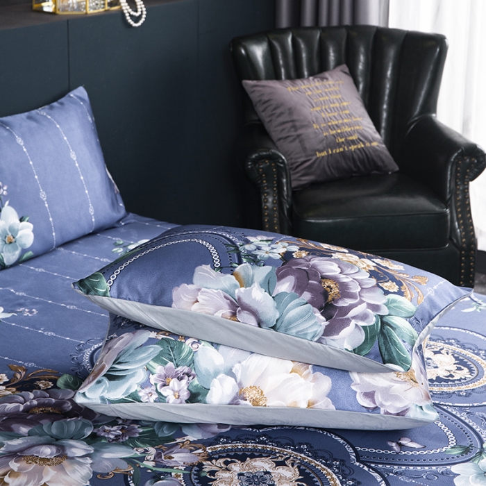 91家纺网 家纺一手货源 找家纺 优姿家纺 2024新款冰丝凉席床裙款 花开富贵