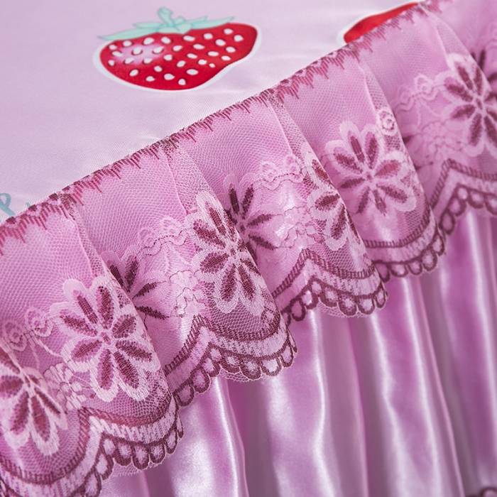 91家纺网 家纺一手货源 找家纺 优姿家纺 2024新款冰丝凉席床裙款 甜心草莓