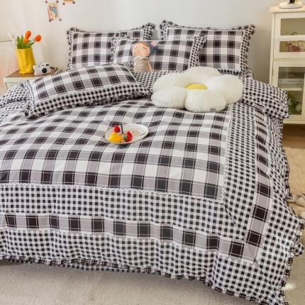 91家纺网 家纺一手货源 找家纺 皇谱家纺 2022韩版欧彩棉四件套 绅士品格