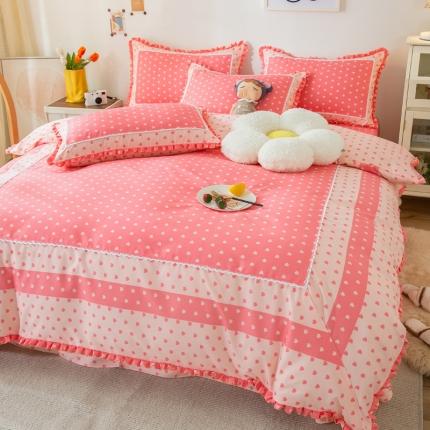 91家纺网 家纺一手货源 找家纺 皇谱家纺 2022韩版欧彩棉四件套 天使之心