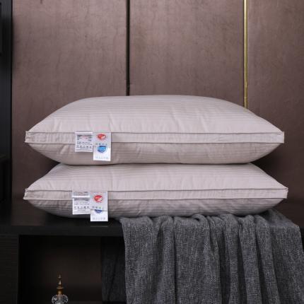 羽仙子 2023新款100支贡缎提花枕芯三层灰色