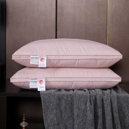 91家纺网 家纺一手货源 找家纺 羽仙子 2023新款100支贡缎提花枕芯三层豆沙