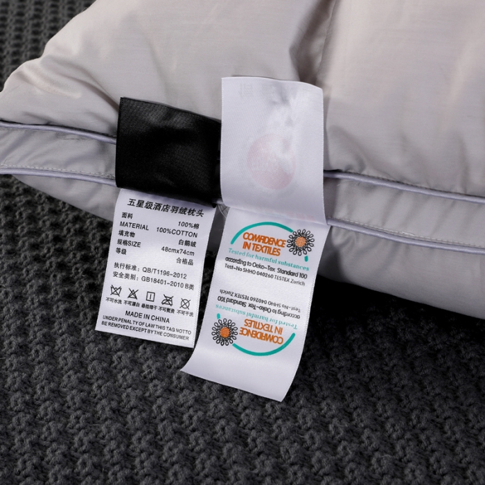 91家纺网 家纺一手货源 找家纺 羽仙子 2023新款面包款80支柔赛丝三层枕芯银灰