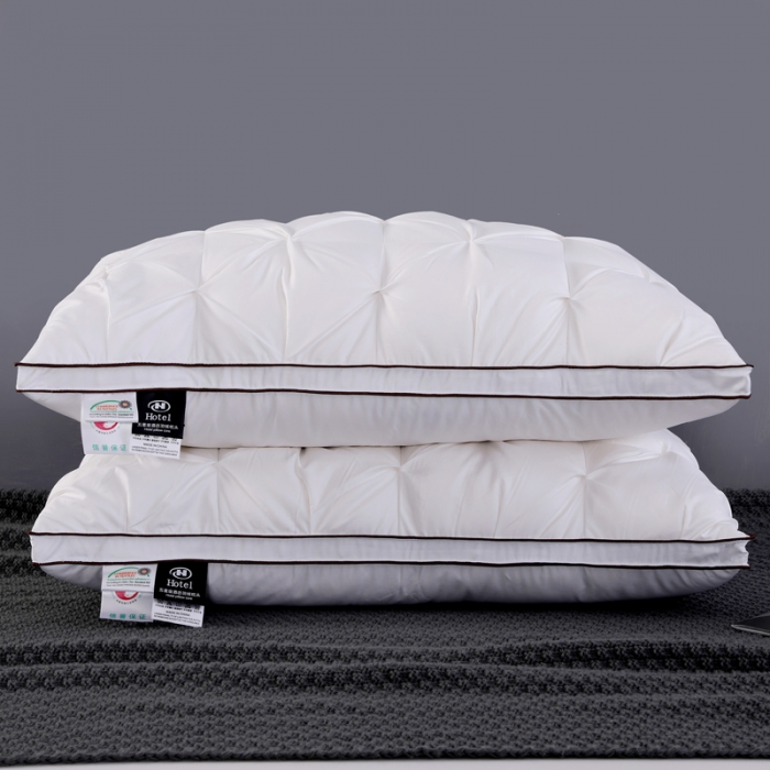 91家纺网 家纺一手货源 找家纺 羽仙子 2023新款扭花款80支柔赛丝三层枕芯白色