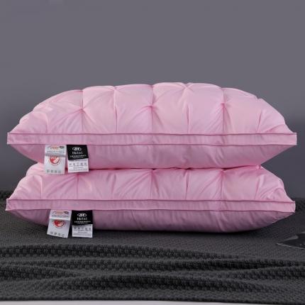 羽仙子 2023新款扭花款80支柔赛丝三层枕芯粉色