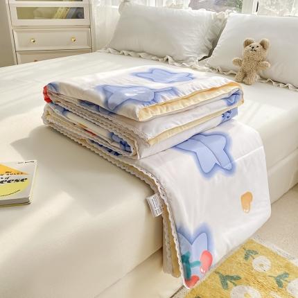 91家纺网 家纺一手货源 找家纺 寐居家纺 2022新款水洗棉小花边单夏被 五角星