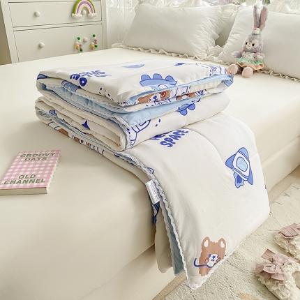 91家纺网 家纺一手货源 找家纺 寐居家纺 2022新款水洗棉小花边单夏被 宇宙星球