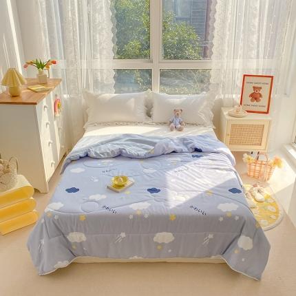 寐居家纺 2022新款水洗棉小花边单夏被 白云朵朵