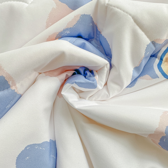 91家纺网 家纺一手货源 找家纺 寐居家纺 2022新款水洗棉小花边单夏被 豹纹虎