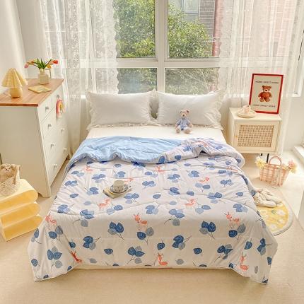 寐居家纺 2022新款水洗棉小花边单夏被 迷踪小鹿