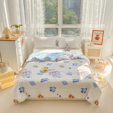 寐居家纺 2022新款水洗棉小花边单夏被 宇宙星球