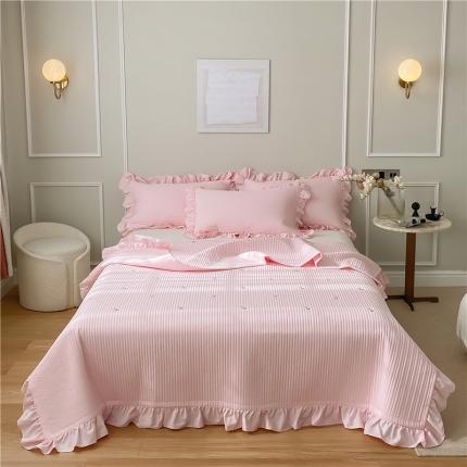 91家纺网 家纺一手货源 找家纺 （总）漫调ins风韩版荷叶边水洗全棉绗缝刺绣夏被/床盖三件套