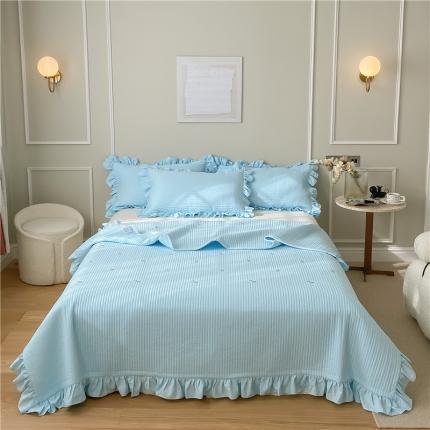 91家纺网 家纺一手货源 找家纺 （总）漫调ins风韩版荷叶边水洗全棉绗缝刺绣夏被/床盖三件套